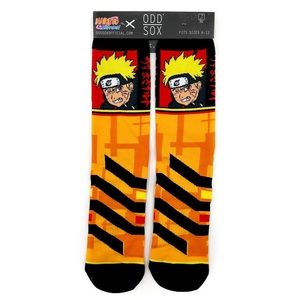 Odd Sox Naruto Shippuden Crew Socks Mens Womens Anime Manga Orange Novelty Gift